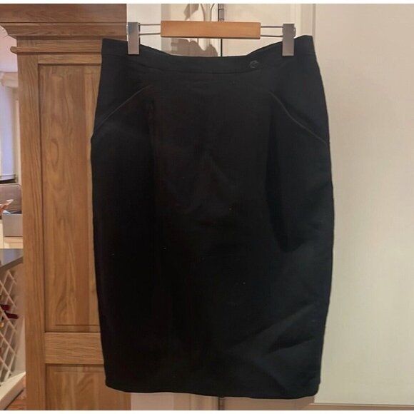 Chanel Classic Black Pencil Skirt Sz 42 - Picture 1 of 11